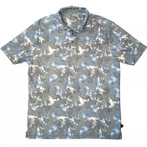 Men's Tommy Bahama - Green-Blue floral print Polo Golf Shirt. Sz. Medium